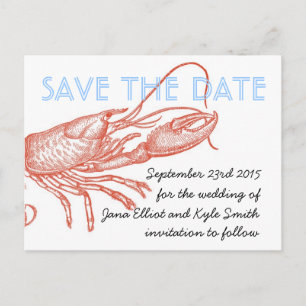Carte Postale Faire-part Économies de homard la date