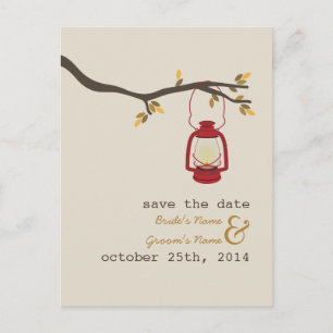 Carte Postale Faire-part Économies de mariage de automne de camping de