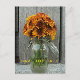 Carte Postale Faire-part Économies de mariage de automne la date - Barnwood