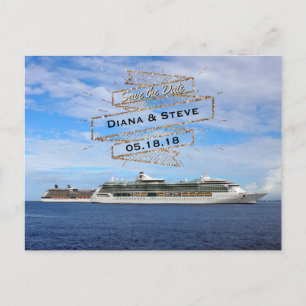 Carte Postale Faire-part Économies de mariage de destination les bateaux de