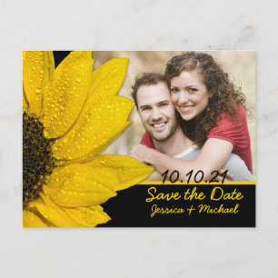 Carte Postale Faire-part Économies de mariage de photo de tournesol la
