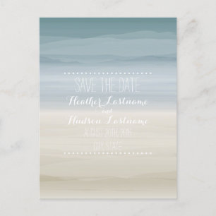 Carte Postale Faire-part Économies de mariage de rivage d'Ombré la date