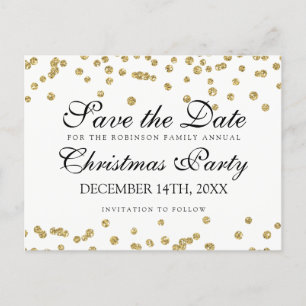 Carte Postale Faire-part Économies de Noël les confettis de parties