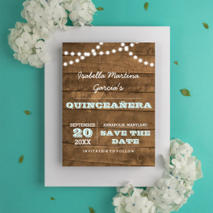 Carte Postale Faire-part Économies de Quinceañera d'Aqua de lumières de