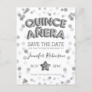 Carte Postale Faire-part Économies de Quinceanera les parties scintillantes
