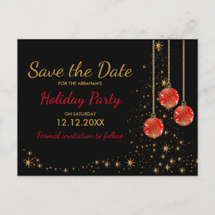 Carte Postale Faire-part Économies élégantes de fête de Noël la date