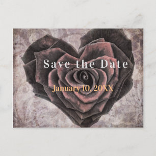 Carte Postale Faire-part Économies Romance foncées de rose gothique de