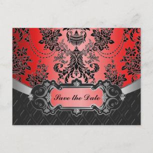 Carte Postale Faire-part Économies rouges et noires d'Apple de mariage