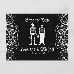 Carte Postale Faire-part Économies squelettiques de jeune mariée et de
