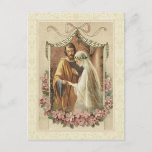 Carte Postale Faire-part ÉCONOMIES traditionnelles de catholique le mariage