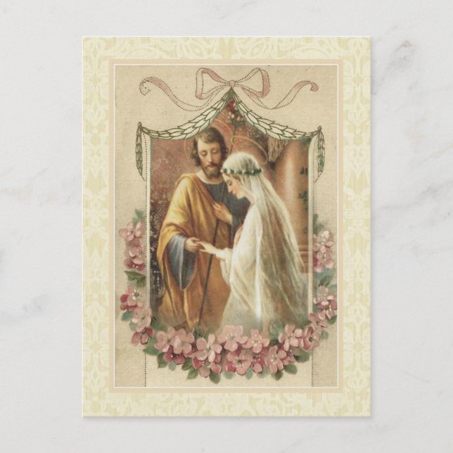 Carte Postale Faire-part ÉCONOMIES traditionnelles de catholique le mariage (Devant)