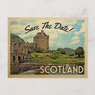 Carte Postale Faire-part Écosse Sauvegarder la date du château d'Eilean Don