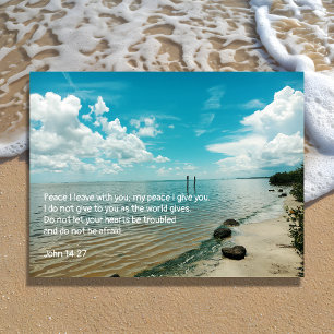 Carte Postale Faire-part Écriture chrétienne Ciel Eau Paix Apeurée