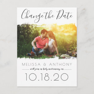 Carte Postale Faire-part Effet de coup de pinceau simple Changer la date de