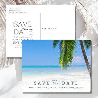 Carte Postale Faire-part Elegant Beach Wedding Save the Date