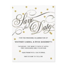Elegant Dot Gold Enregistrer la date