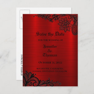 Carte Postale Faire-part Elégant mariage halloween enregistrer la date cart