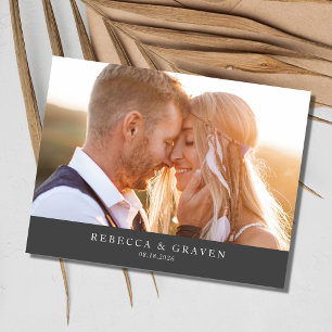 Carte Postale Faire-part Élégant mariage photo Enregistrer la date