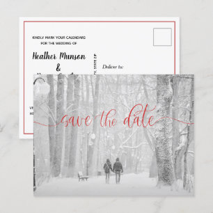 Carte Postale Faire-part Elégant mariage photo moderne Enregistrer la date 