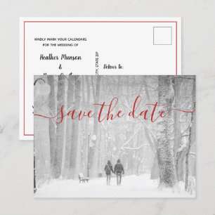 Carte Postale Faire-part Élégant Moderne Photo Mariage Enregistrer la Date