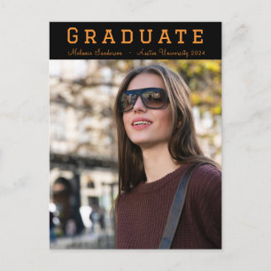 Carte Postale Faire-part Elégant Photo 2024 Graduation Party