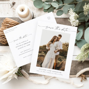 Carte Postale Faire-part Élégant scénario photo mariage à retenir la date