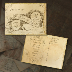 Carte Postale Faire-part Elégant Vintage Tea Sort Enregistrer les Dates Ann