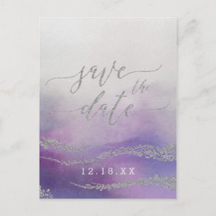 Carte Postale Faire-part Elégante aquarelle dans Mariage d'orchidées Enregi