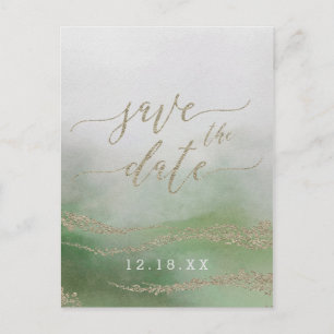 Carte Postale Faire-part Elégante aquarelle Foliage Mariage Enregistrer la