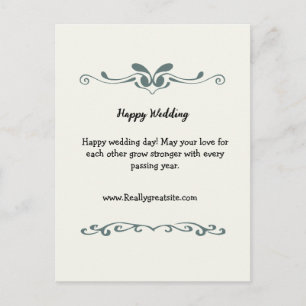 Carte Postale Faire-part élégante bienvenue de mariage personnalisée