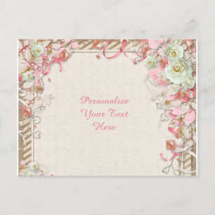 Carte Postale Faire-part Elégante et romantique canopée fleurie de jardin f