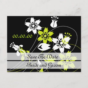 Carte Postale Faire-part Élégants Fleurs Et Fleurs Enregistrer La Date Cart