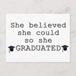 Carte Postale Faire-part Elle a cru qu'elle pourrait réussir son diplôme