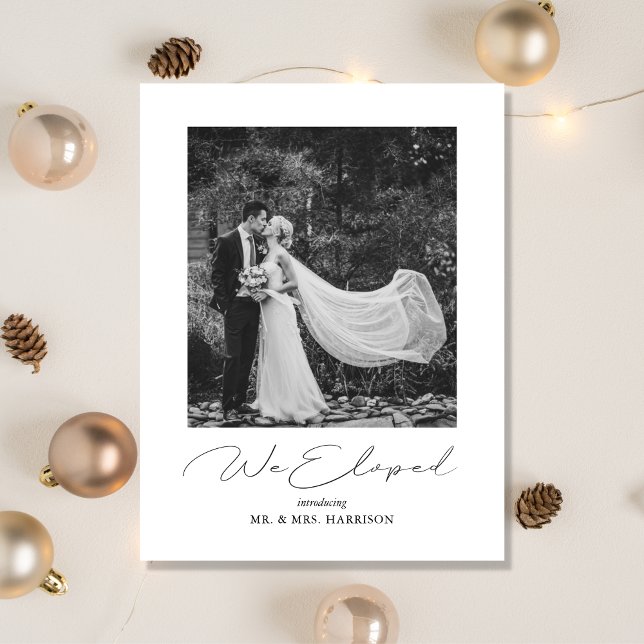 Carte Postale Faire-part Elopement en stylo/photo Mariage (Créateur téléchargé)