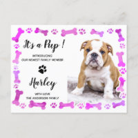Empreintes de pattes roses Os Nouveau chien chiot 