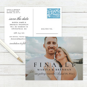 Carte Postale Faire-part Enfin Photo Mariage À Sauvegarder La Date