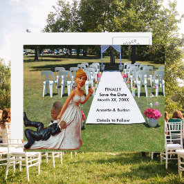 Carte Postale Faire-part Enfin Sauvegarder la Date Drôle de Couple Interrac