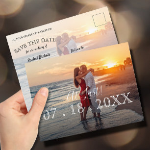 Carte Postale Faire-part Enfin Simple Moderne Photo Mariage Enregistrer la 