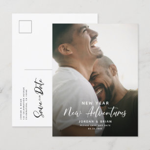 Carte Postale Faire-part Engagement moderne pour le Nouvel An   Scénario d'