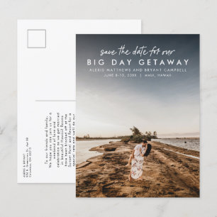 Carte Postale Faire-part Enregistrement de la date de mariage de destinatio