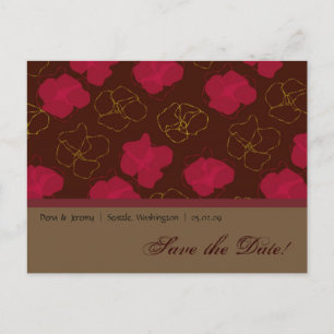 Carte Postale Faire-part Enregistrer la conception florale de date