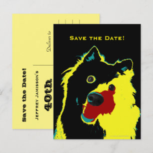 Carte Postale Faire-part Enregistrer la date 40e anniversaire Joyeux chien 