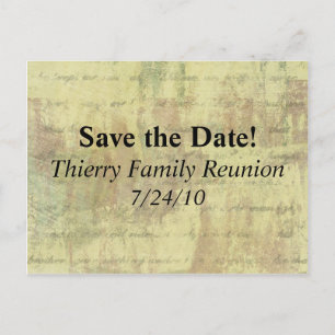 Carte Postale Faire-part Enregistrer la date Antique Shabby Famille Réunion