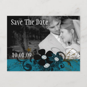 Carte Postale Faire-part Enregistrer la date avec votre photo DeepBlue