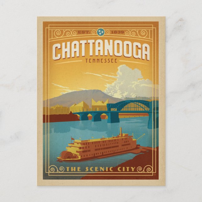 Carte Postale Faire-part Enregistrer la date - Chattanooga, TN (Devant)