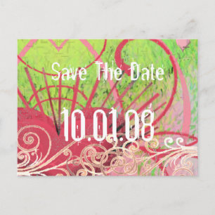 Carte Postale Faire-part Enregistrer La Date - Coeurs Et Fils