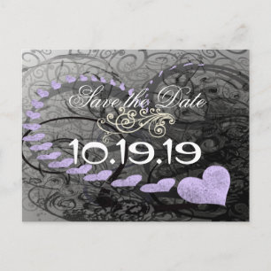 Carte Postale Faire-part Enregistrer la date Coeurs et les tourbillons Lava
