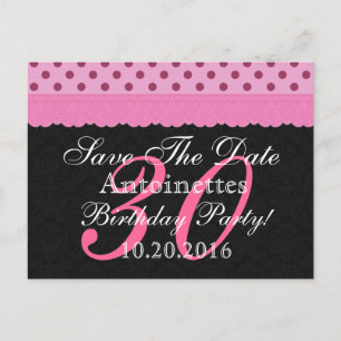 Carte Postale Faire-part Enregistrer la date d'anniversaire en dentelle ros