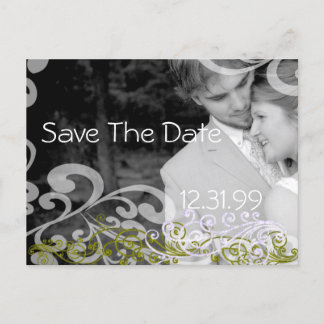 Carte Postale Faire-part Enregistrer la date de la photo tourbillonnante
