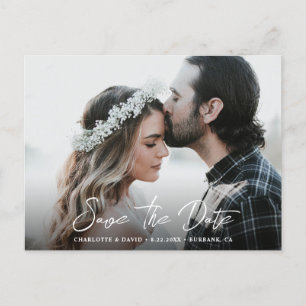 Carte Postale Faire-part Enregistrer la date de mariage rustique avec photo